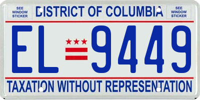 DC license plate EL9449