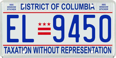 DC license plate EL9450