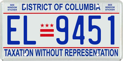 DC license plate EL9451