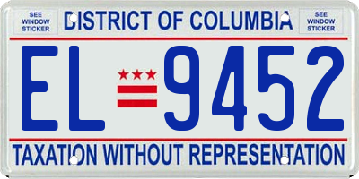 DC license plate EL9452