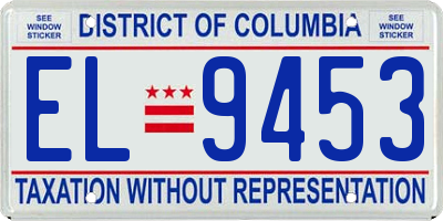 DC license plate EL9453