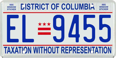 DC license plate EL9455