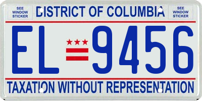 DC license plate EL9456