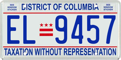 DC license plate EL9457