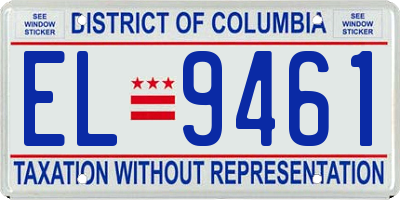 DC license plate EL9461