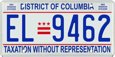 DC license plate EL9462