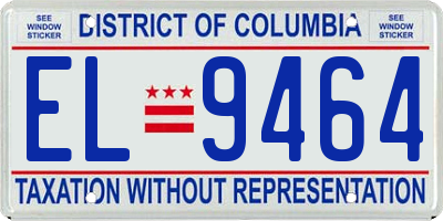 DC license plate EL9464