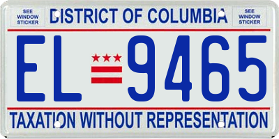 DC license plate EL9465