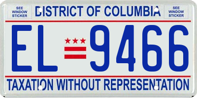 DC license plate EL9466