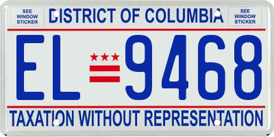 DC license plate EL9468