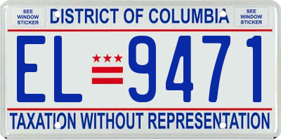 DC license plate EL9471