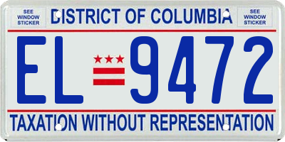 DC license plate EL9472