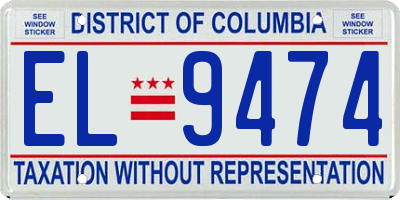 DC license plate EL9474