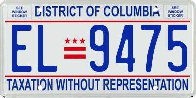 DC license plate EL9475