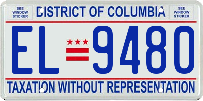 DC license plate EL9480