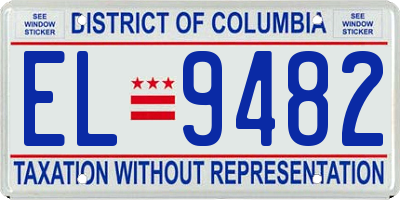 DC license plate EL9482