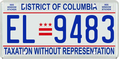 DC license plate EL9483