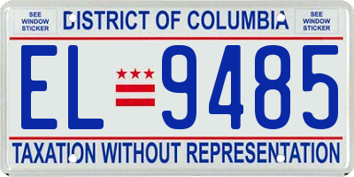 DC license plate EL9485
