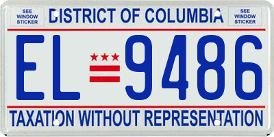 DC license plate EL9486