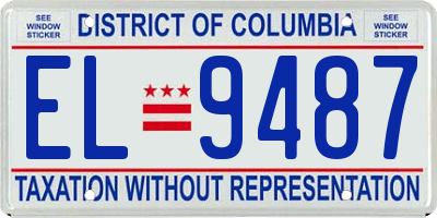 DC license plate EL9487