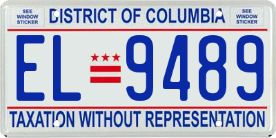 DC license plate EL9489