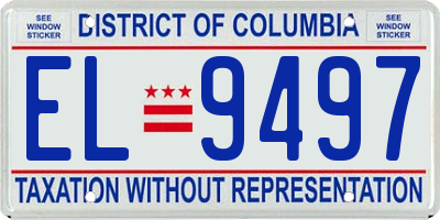 DC license plate EL9497