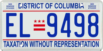 DC license plate EL9498
