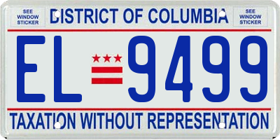 DC license plate EL9499