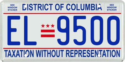 DC license plate EL9500