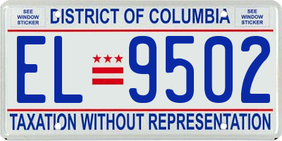 DC license plate EL9502