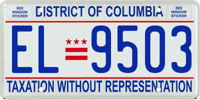 DC license plate EL9503