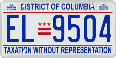 DC license plate EL9504