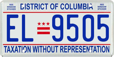 DC license plate EL9505