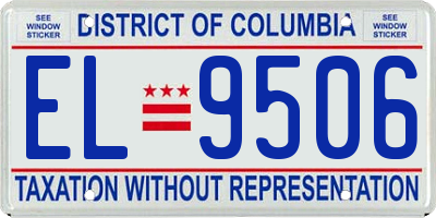 DC license plate EL9506