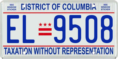 DC license plate EL9508