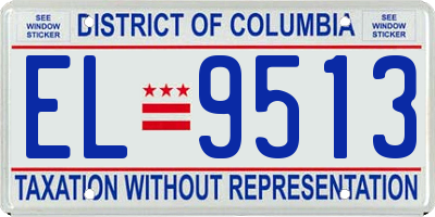 DC license plate EL9513
