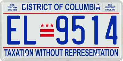 DC license plate EL9514