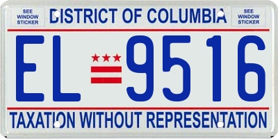 DC license plate EL9516
