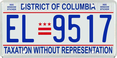 DC license plate EL9517