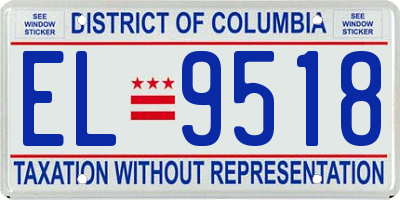 DC license plate EL9518