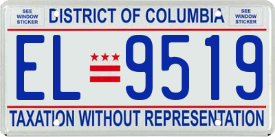 DC license plate EL9519