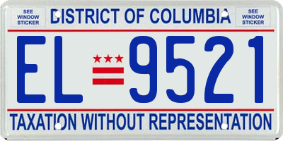 DC license plate EL9521