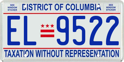DC license plate EL9522