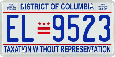 DC license plate EL9523