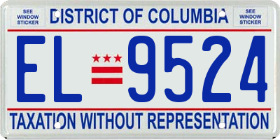 DC license plate EL9524