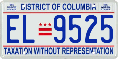 DC license plate EL9525