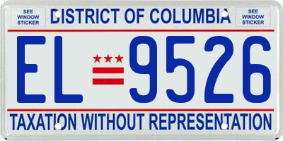 DC license plate EL9526