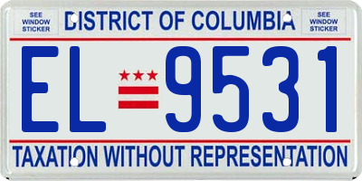 DC license plate EL9531