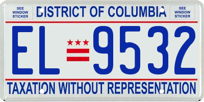 DC license plate EL9532