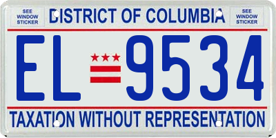 DC license plate EL9534